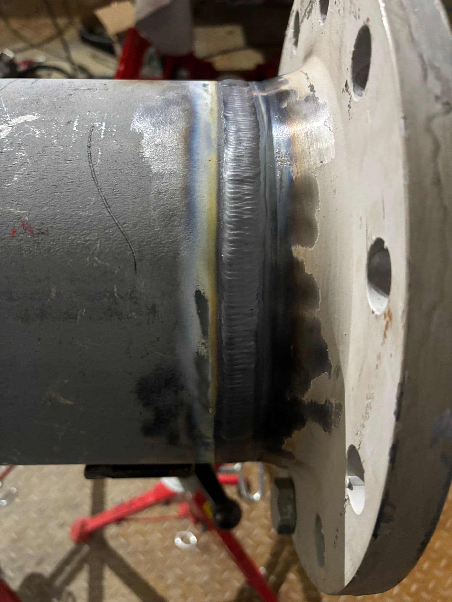 Detalle de soldadura TIG en acero inoxidable