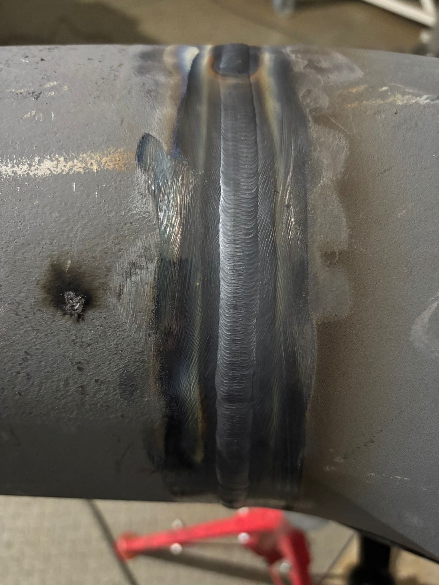 Detalle de soldadura TIG en acero inoxidable