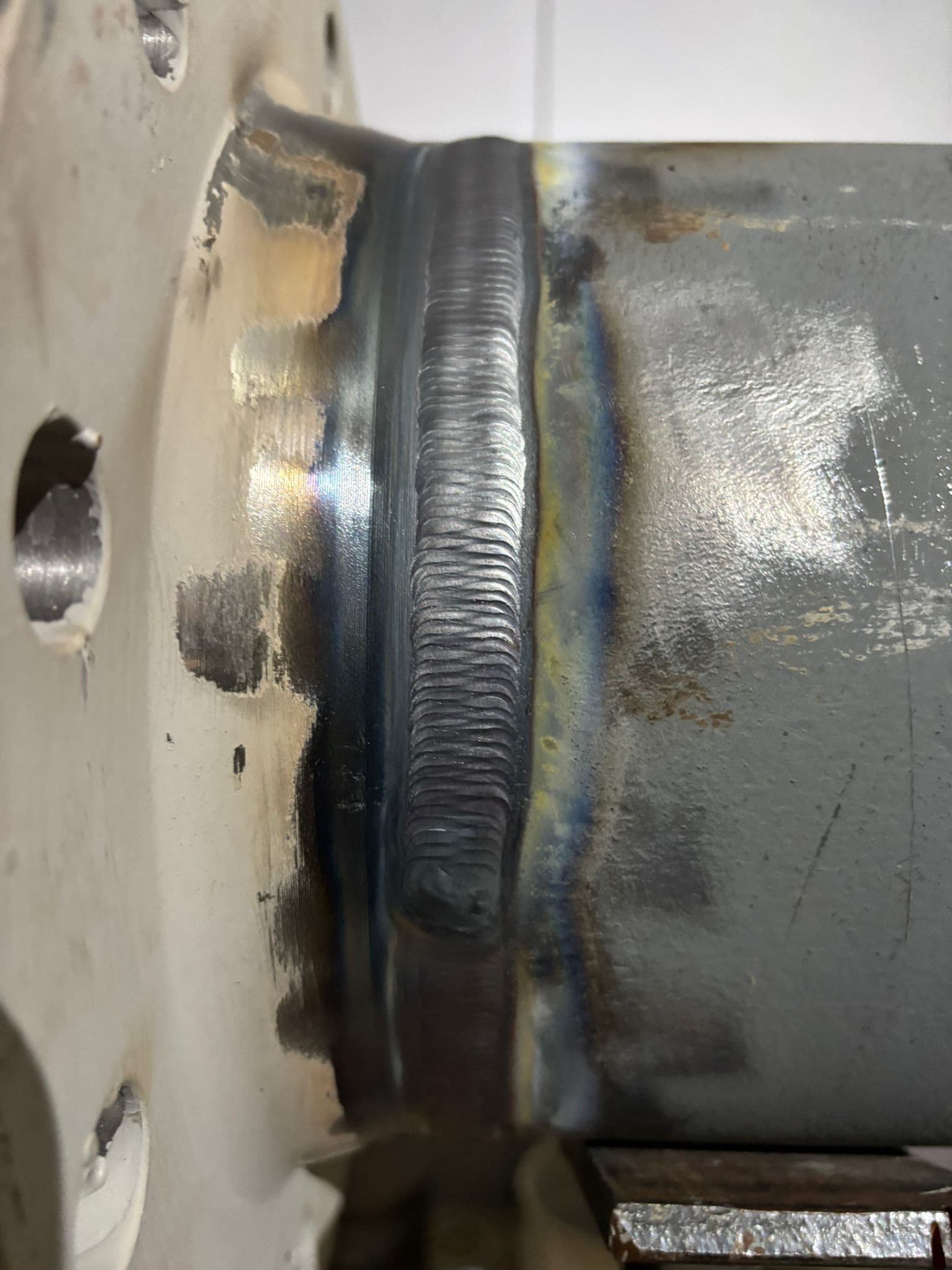 Detalle de soldadura TIG en acero inoxidable